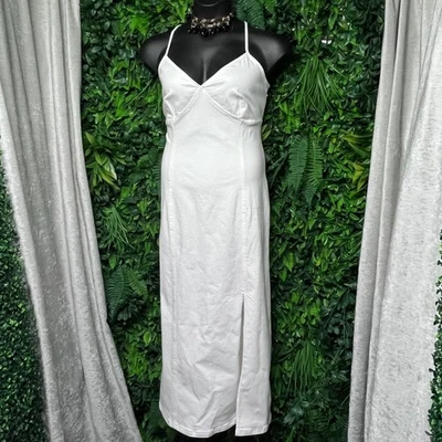 American Eagle Outfitters Dress Size XL White Denim Maxi with Slit 3218 - Image 1 of 4