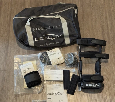 DonJoy OA Defiance 定制右膝支撑黑色原始设备制造商 L/XL 带配件 — 第 1/4 张图片