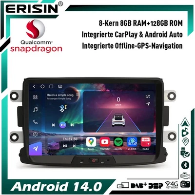 8+128GB 8-Kern Android 14 Autoradio Navi Renault Dacia Duster Logan Dokker Lodgy - Bild 1 von 4