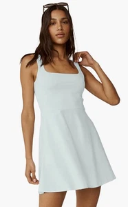 Beyond Yoga Charmed Mini Dress in Cloud White Square Neck Medium Athleisure NEW - Picture 1 of 13