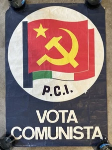 PÓSTER MANIFIESTO ELETTORALE ORIGINAL VOTA PCI PARTITO COMUNISTA ANNI 1983 - Imagen 1 de 6