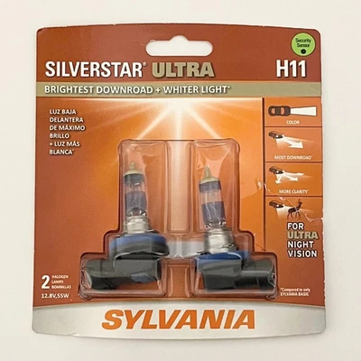Sylvania H11 SilverStar ULTRA High Performance Headlight Pair Set 2 Bulbs - Image 1 of 3