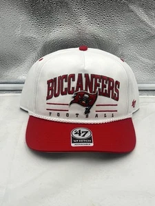 Tampa Bay Buccaneers NFL '47 White TT Roscoe Hitch Rope Snapback Adjustable Hat - Picture 1 of 5