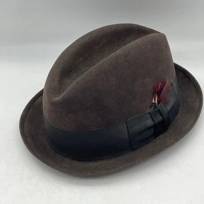 Sombrero Fedora De Colección Dobbs Fifth Avenue New York Para Hombre Marrón Lana Pura Talla 7 Foto 1 de 4