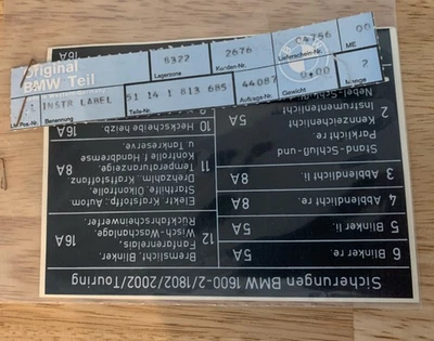 Pegatina Original BMW Versión Alemana 1600-2, 1802, 2002, Touring - 2 Calcomanías Foto 1 de 2