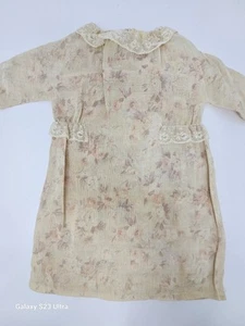 Antik/Vtg. Hübsches 17 Zoll langes Baumwollrosen Kleid für französische oder deutsche Biskuitpuppe  - Bild 1 von 16