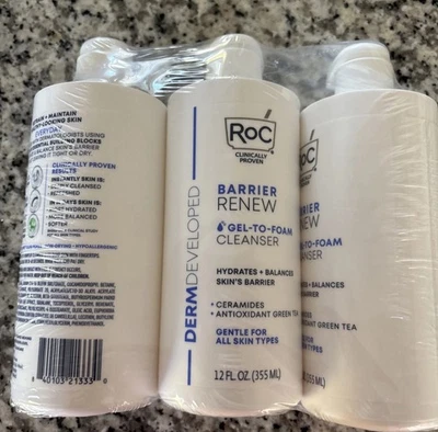 Roc. Limpiador gel a espuma, renovación de barrera para todo tipo de piel 12 fl oz, paquete de 3 Foto 1 de 2