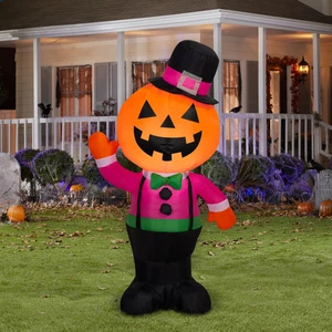 Way To Celebrate Preppy Dapper Jack 4 Ft Halloween Airblown Inflatable Lights Up - Picture 1 of 3