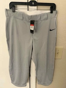 Pantalones cortos Nike Vapor Select para mujer softbol 3/4 talla grande gris - Imagen 1 de 5