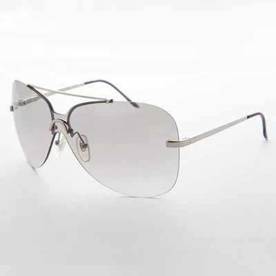 Graue Randlose Butterfly Boho Vintage Sonnenbrille - Farrah - Bild 1 von 3