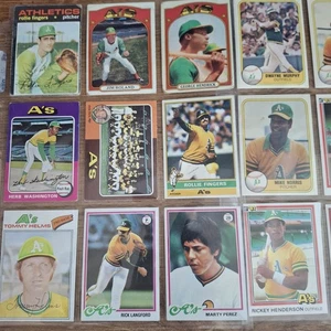 1970/80er Oakland A's Topps, Donruss, Fleer - Lot 18, Fingers, Henderson, etc - Bild 1 von 5