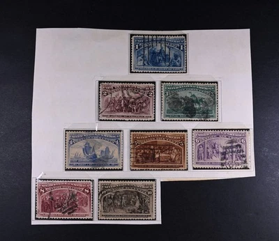 USA Scott # 230-238 F-VF Used many light cancelled Columbian Expo 1893 Stamps - Image 1 of 3