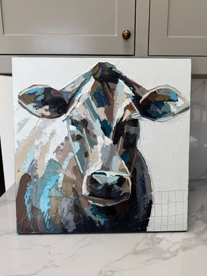 Original Abstract Cow Painting - Artist Kate Mullin - Image 1 of 4