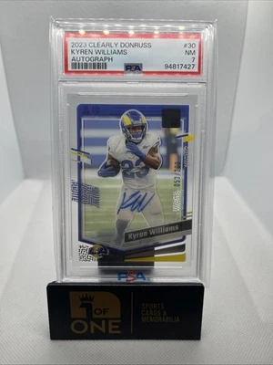 2023 Clearly Donruss - Auto #53/200 - PSA 7 - Kyren Williams  - Image 1 of 2