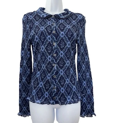 Top Free People Caught A Feeling Cardi Botón Talla S Azul Ajustado Femenino Foto 1 de 4