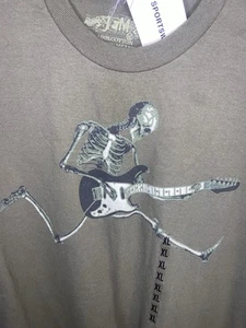 New JEM Skeleton Playing Guitar T-shirt Sportswear Shirt Sz XL Color Army Green - Picture 1 of 6