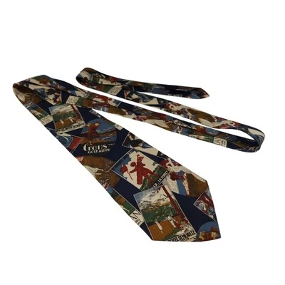 Винтажный многоцветный галстук для гольфа Eddie Bauer 100% шелк сделано в Италии  - Изображение 1 из 4