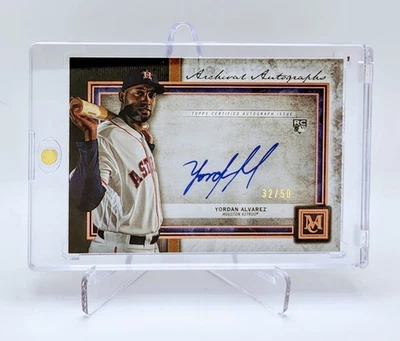 2020 Topps Museum Collection Archival Autographs Yordan Alvarez Rookie /50  - Image 1 of 4