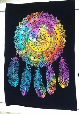 Póster decorativo colgante de pared hippie boho mandala atrapasueños tapiz de algodón Foto 1 de 2