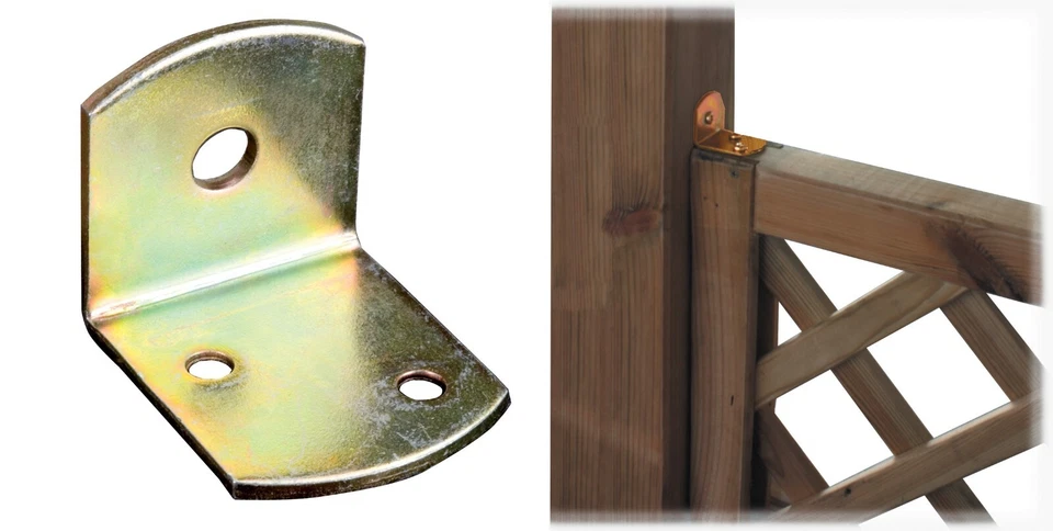 Piastra Angolare in Acciaio Tropicalizzato mm 30X30X37 Pannelli Griglie Legno - Immagine 1 di 1