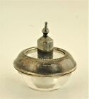 Antique Frank M Whiting Sterling Silver and Crystal Ash Tray Lighter Set