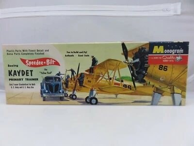 Monogram Speedee Bilt BOEING PT-17 KAYDET Scale Model Kit G5-100 UNBUILT 1957 - Image 1 of 4