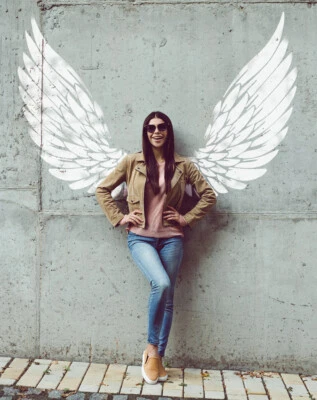 IDEAL STENCILS LTD Engel Flügel Schablone, Offen, Großer Wand Malerei Innenraum Außen Verwendung