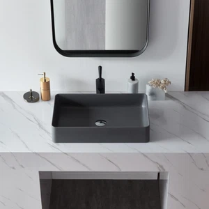 Vessel Sink Quartz Stone Bathroom Sink Modern Art Sink 25B11BQ - Picture 1 of 5