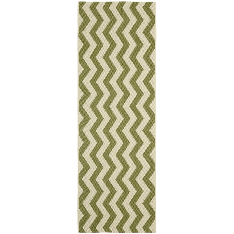 Safavieh Indoor/Outdoor Green/Beige Runner Rug 2' 3 x 6' 7 - Image 1 of 1