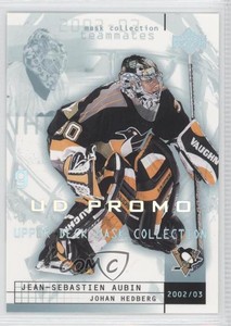 2002 Upper Deck Mask Collection UD Promo Johan Hedberg Jean-Sebastien Aubin #69