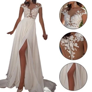 Damen Kleid leicht Strech einfarbig Hochzeitstermine modisch - Picture 1 of 33