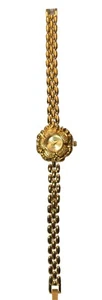WOMENS' GOLD FINISH METAL BAND ROUND CASE GOLD FACE ANALOG QUARTZ WATCH - Picture 1 of 4