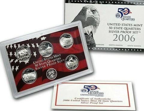 2006 United States Mint 50 State Quarter SILVER Proof Set -- Box and COA Cover