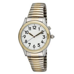 Men's Two Tone Gold/Silver Time Optics Talking Alarm Watch - Picture 1 of 1