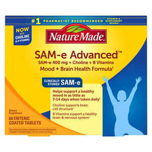 60 Nature Made SAM-e 400 mg Complete Healthy SAMe Sam e Mood Plus  60 Tablets 