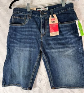 Levi’s 511 Premium Womens Denim Shorts Cotton Blue W28 Size 16 ~ New w/ Tags - Picture 1 of 15