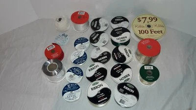 Lot of 21 Rolls of Ribbon, Sullivans USA, Spool O' Ribbon+ New & Used - Image 1 of 4