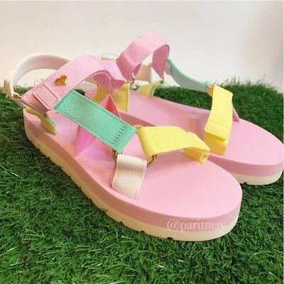 Stoney Clover Lane x Target Women's Sports Sandals Shoes Green/Pink/Yellow (10) - Image 1 of 4