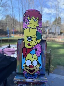 Shortiez ink graffiti art skatedeck Maple 8.5 Simpsons Bart Krusty Skateboard - Picture 1 of 1