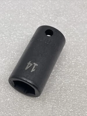 14mm SK Hand Tool 3/8” Drive, 6 Point, Semi Deep Metric Impact Socket, USA, 8984 - Image 1 of 4