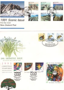 New Zealand. FDC's. 1991. Issued 12 Jun, 1Jul,Xmas. 3 Covers. - Picture 1 of 1