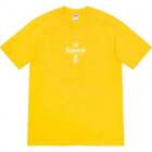 NEW Supreme CROSS BOX LOGO TEE Yellow T Shirt FW20 2020 Size L Large