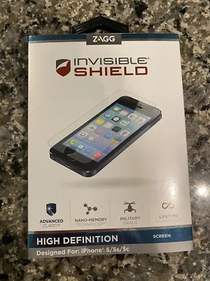 NUEVO Protector de Pantalla Zagg Invisible Shield HD CRISTAL para Apple iPhone 5 / 5s / 5c Foto 1 de 2