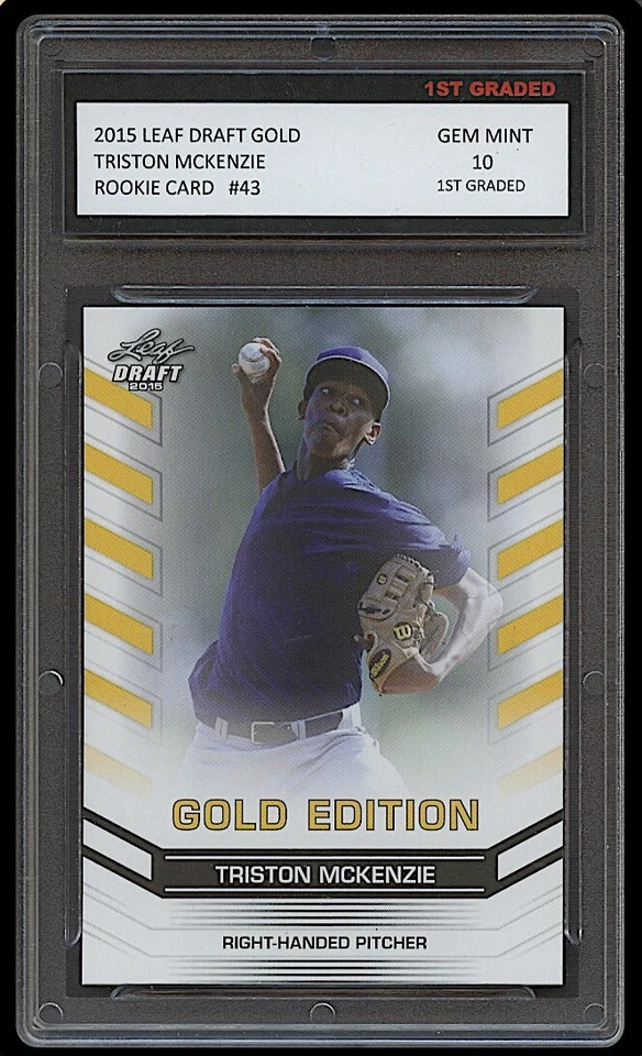 TRISTON MCKENZIE 2015 LEAF DRAFT GOLD 1ST GRADED 10 ROOKIE CLEVELAND GUARDIANS - Image 1 of 1