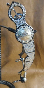 E Garcia Blue Finish Gal Leg Spade Mouth Silver Bit - Picture 1 of 3