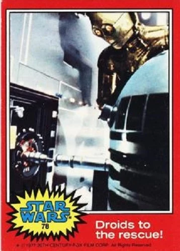 1977 Topps Star Wars Ser 2 Red #78 Droids To The Rescue! C-3PO R2-D2 Very Good - Image 1 of 1