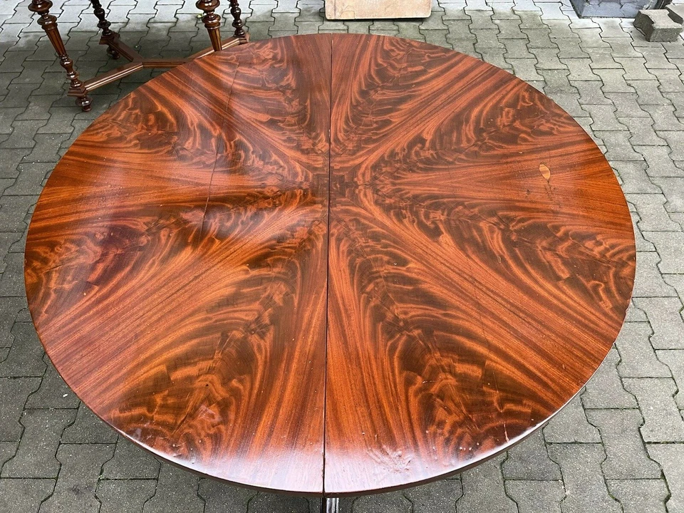 schöner Gründerzeit runder Esstisch Tafel Mahagoni Top  - Bild 1 von 1
