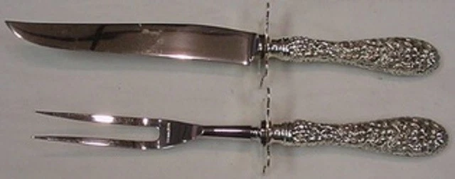 Juego de 2 cuchillos de plata esterlina Rose by Stieff 9 1/2" tenedor 8 1/2" Foto 1 de 1