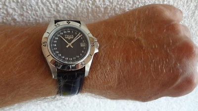 Trias Herren /Männer 24-Stunden-Uhr GMT schwarz Ronda: h-Zeiger einzeln stellbar - Bild 1 von 4