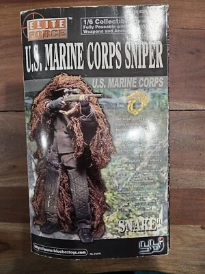 Figura de acción Elite Force U.S. Marine Corps francotirador "Serpiente" caja azul juguetes NRFB Foto 1 de 4